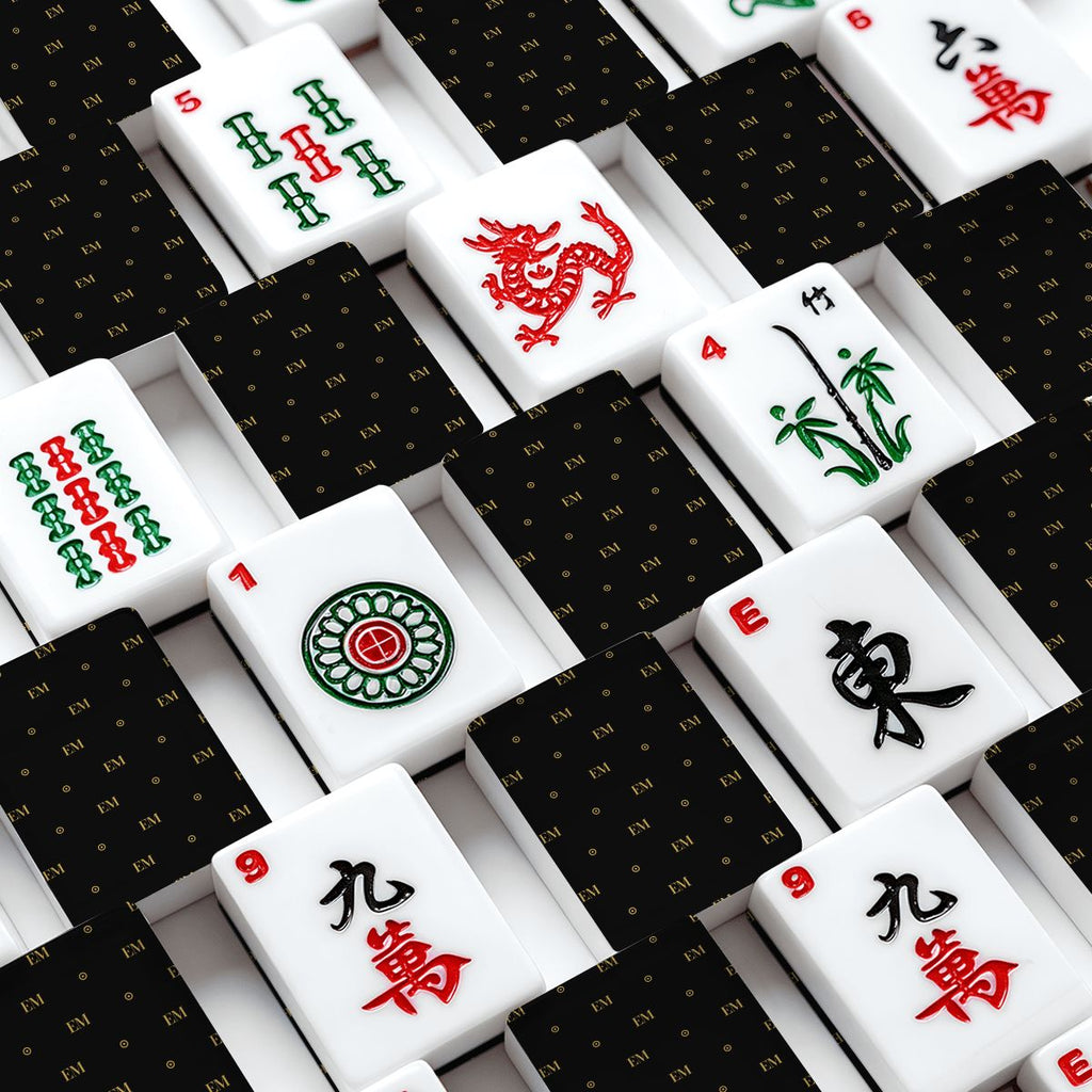 The Signature Set | Black & Gold Monogram American Mahjong