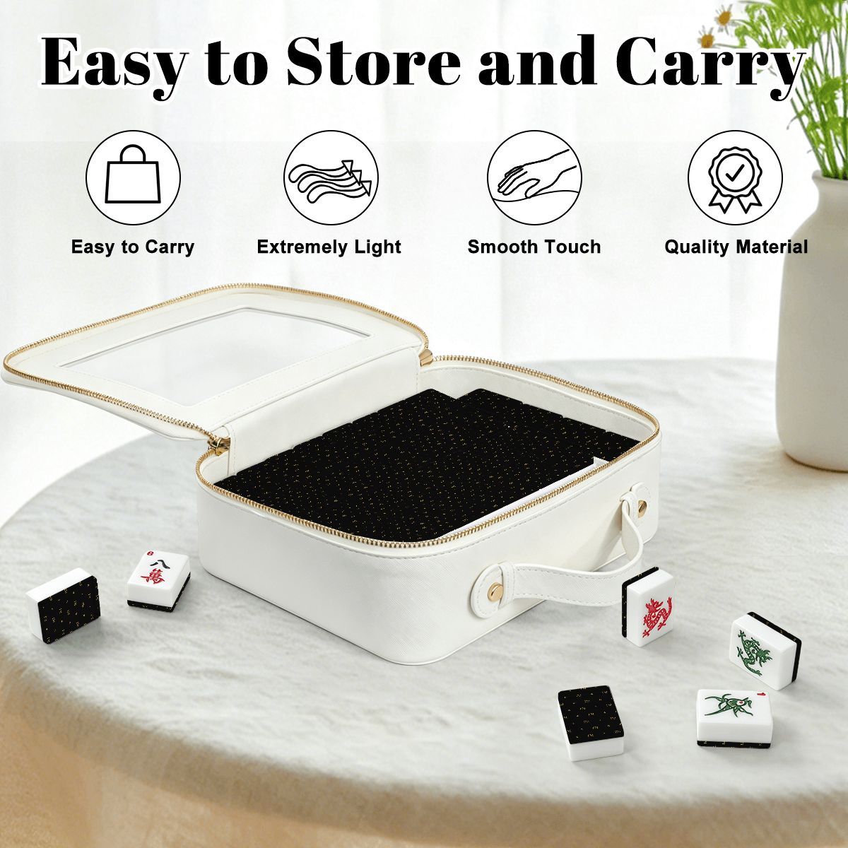 The Signature Set | Black & Gold Monogram American Mahjong