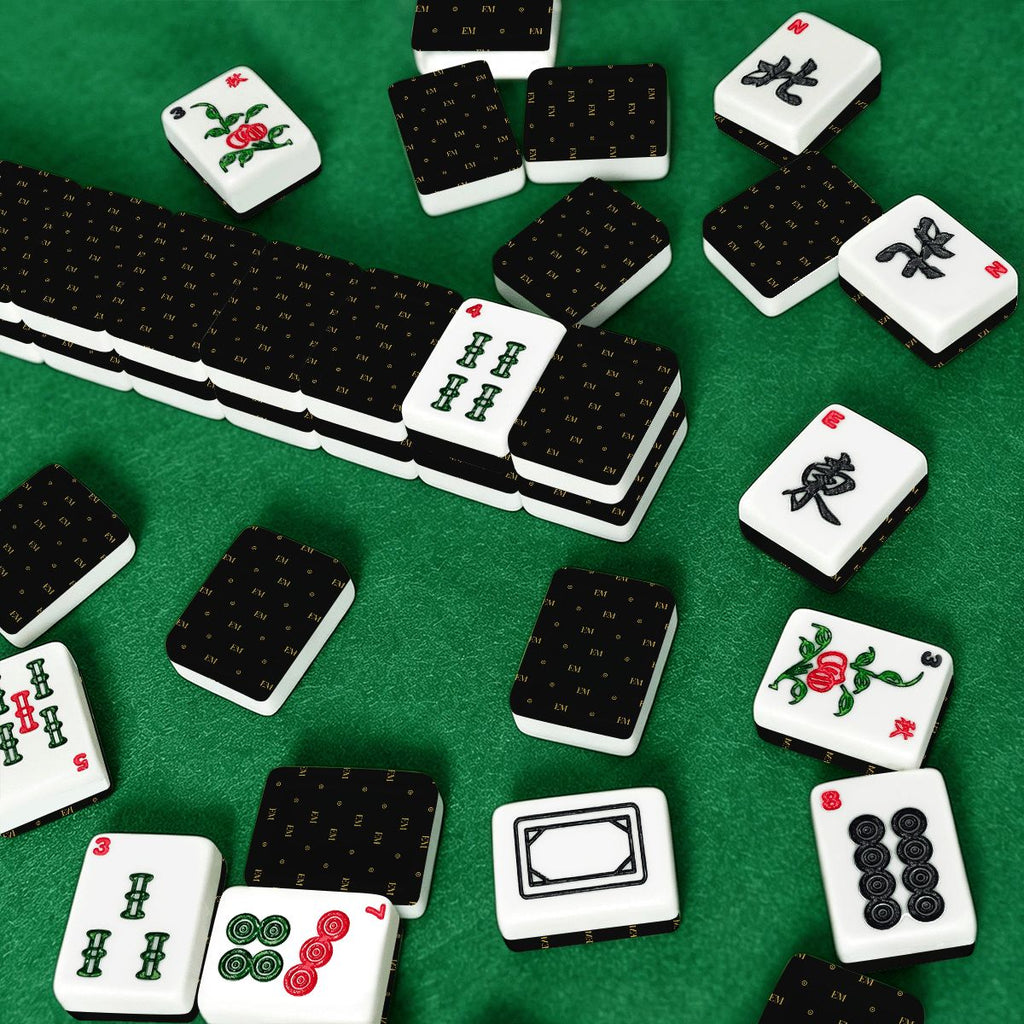 The Signature Set | Black & Gold Monogram American Mahjong