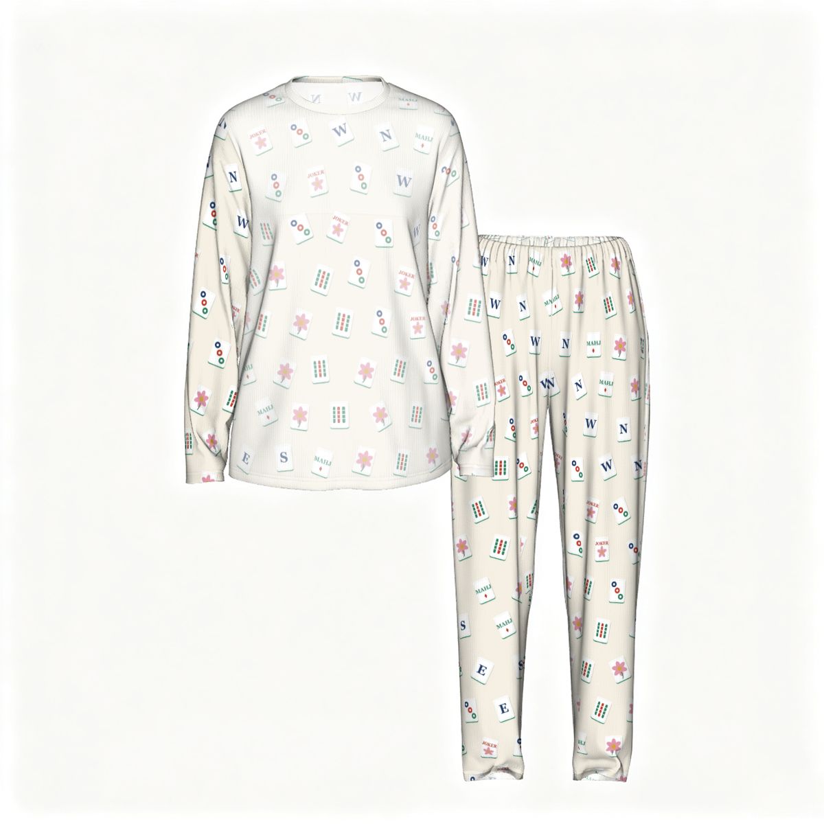 Mahj Tile Pajama Set top and pants