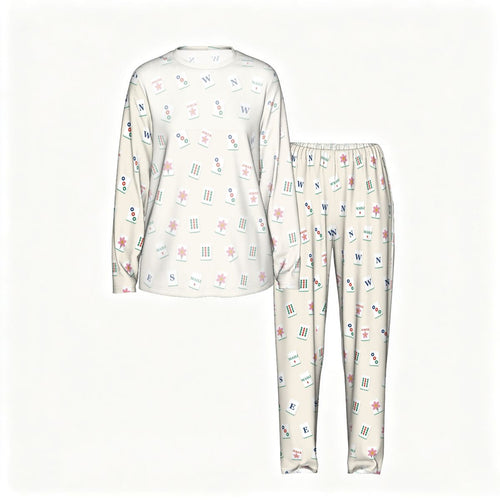 Mahj Tile Pajama Set top and pants