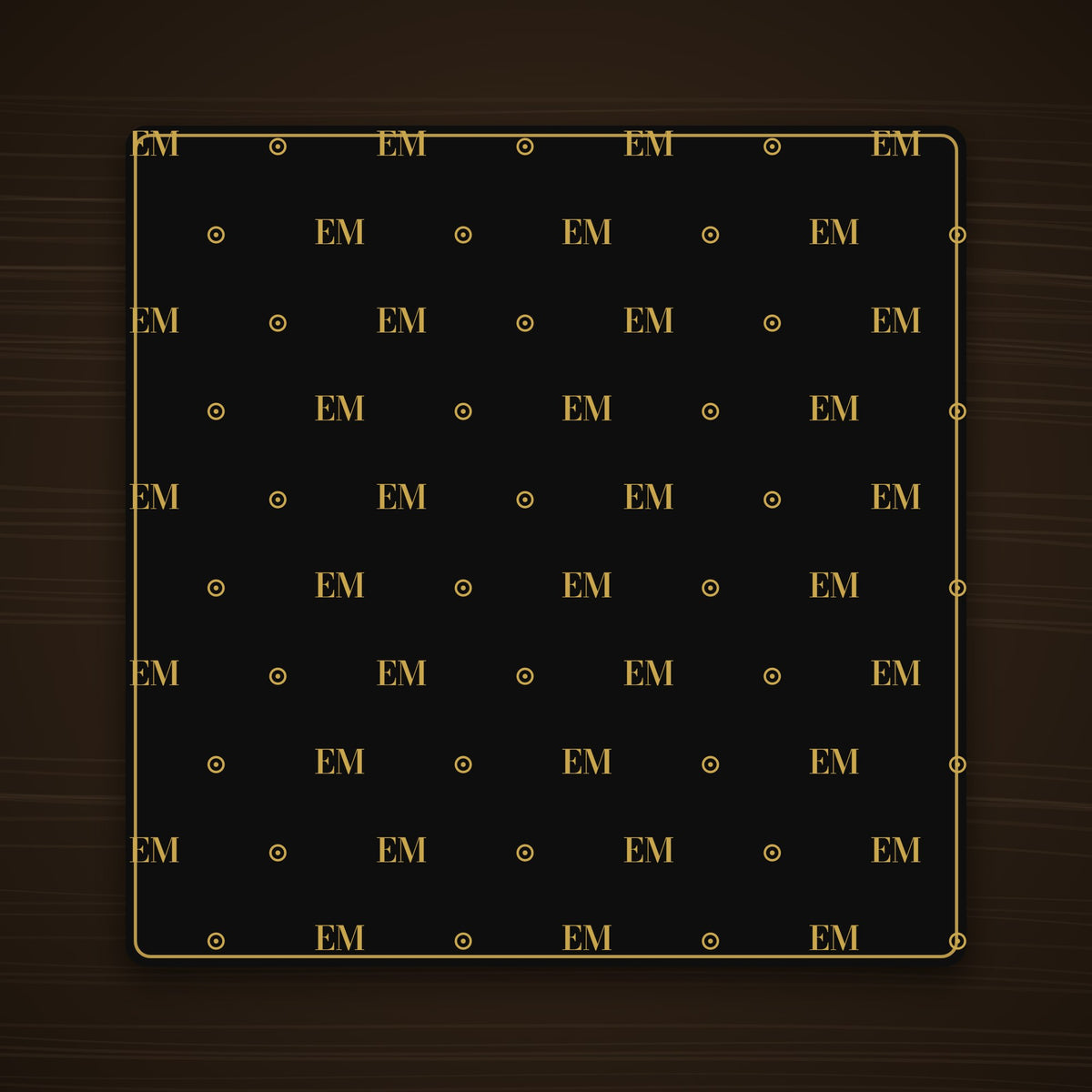 Black and gold monogram mahjong mat