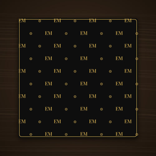 Black and gold monogram mahjong mat